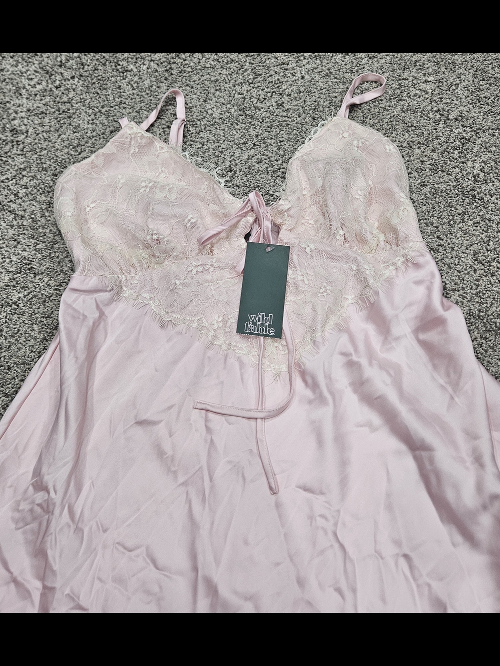 wild fable Blush Pink Lace Satin Slip Chemise